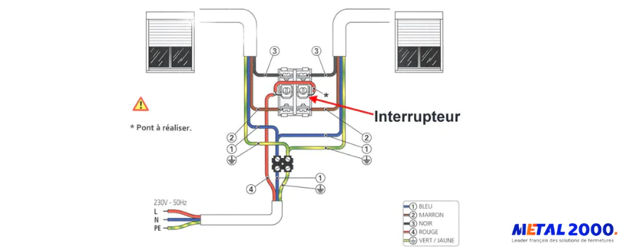 branchement de 2 volets electriques sur un seul interrupteur