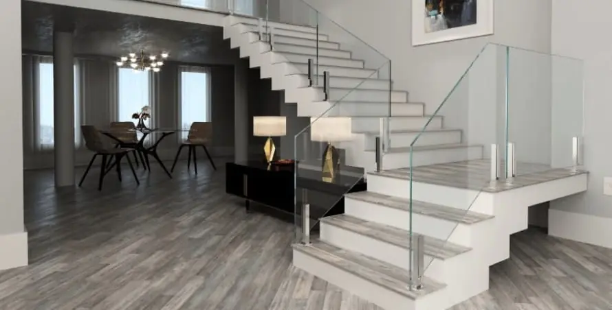 Rampe d’escalier en verre