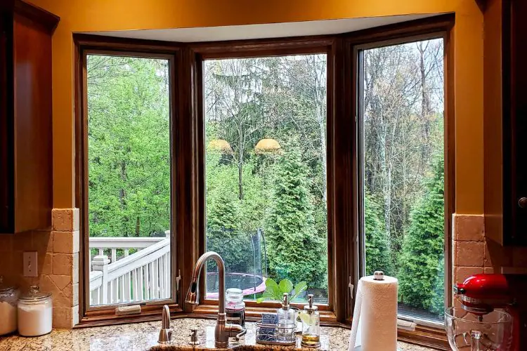 baie vitrée fixe en bois