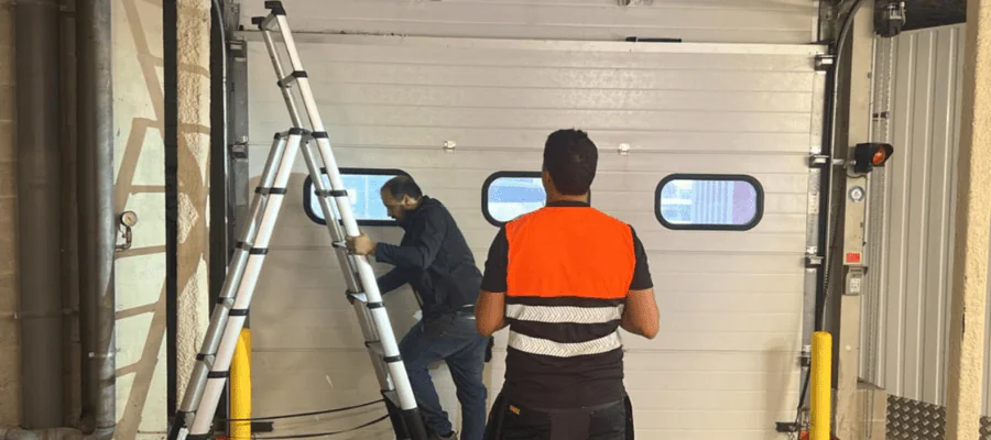 technicien en réparation de porte industrielle à hem