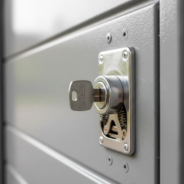 Serrure d'une porte de garage manuelle bloquée