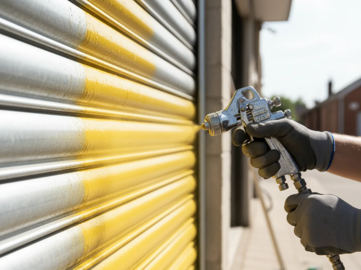 étapes pour peindre un rideau métallique