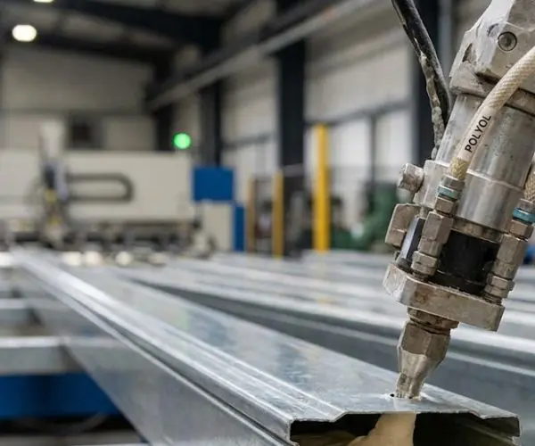 injection mousse polyuréthane lames galvanise