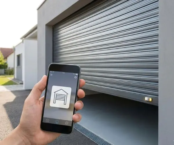 Rideau métallique de garage connecté