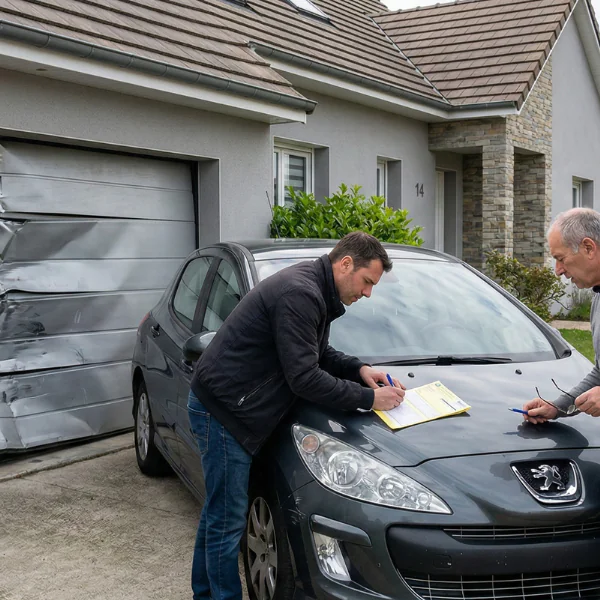 Constat à l'amiable pour une porte de garage cassée