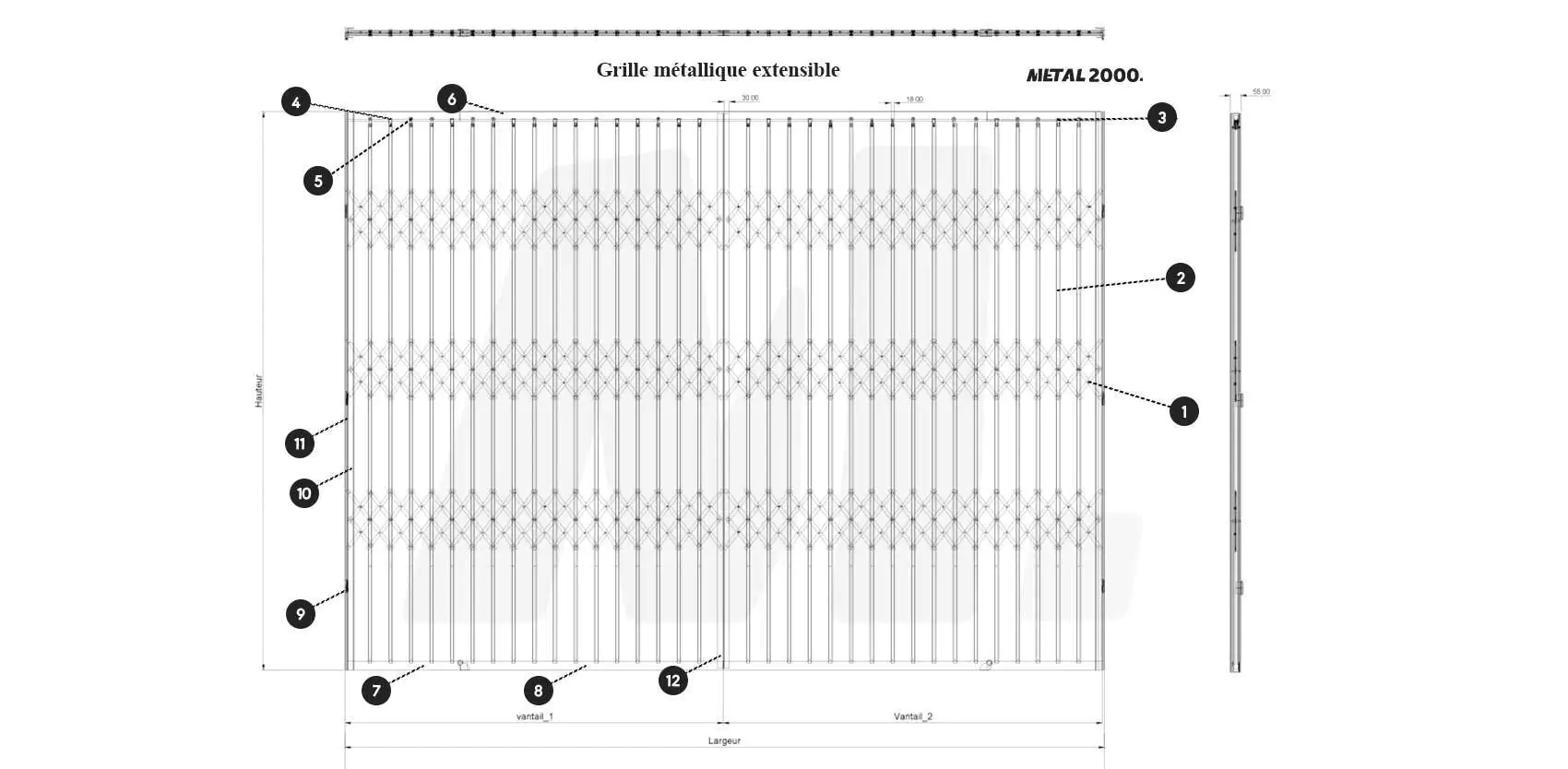 Grille extensible métallique de METAL 2000