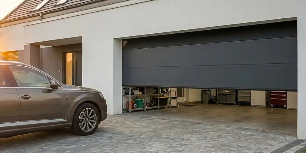 Porte de garage sectionnelle anthracite d’une maison : réparation porte de garage à Aix-Villemaur-Pâlis (10160)